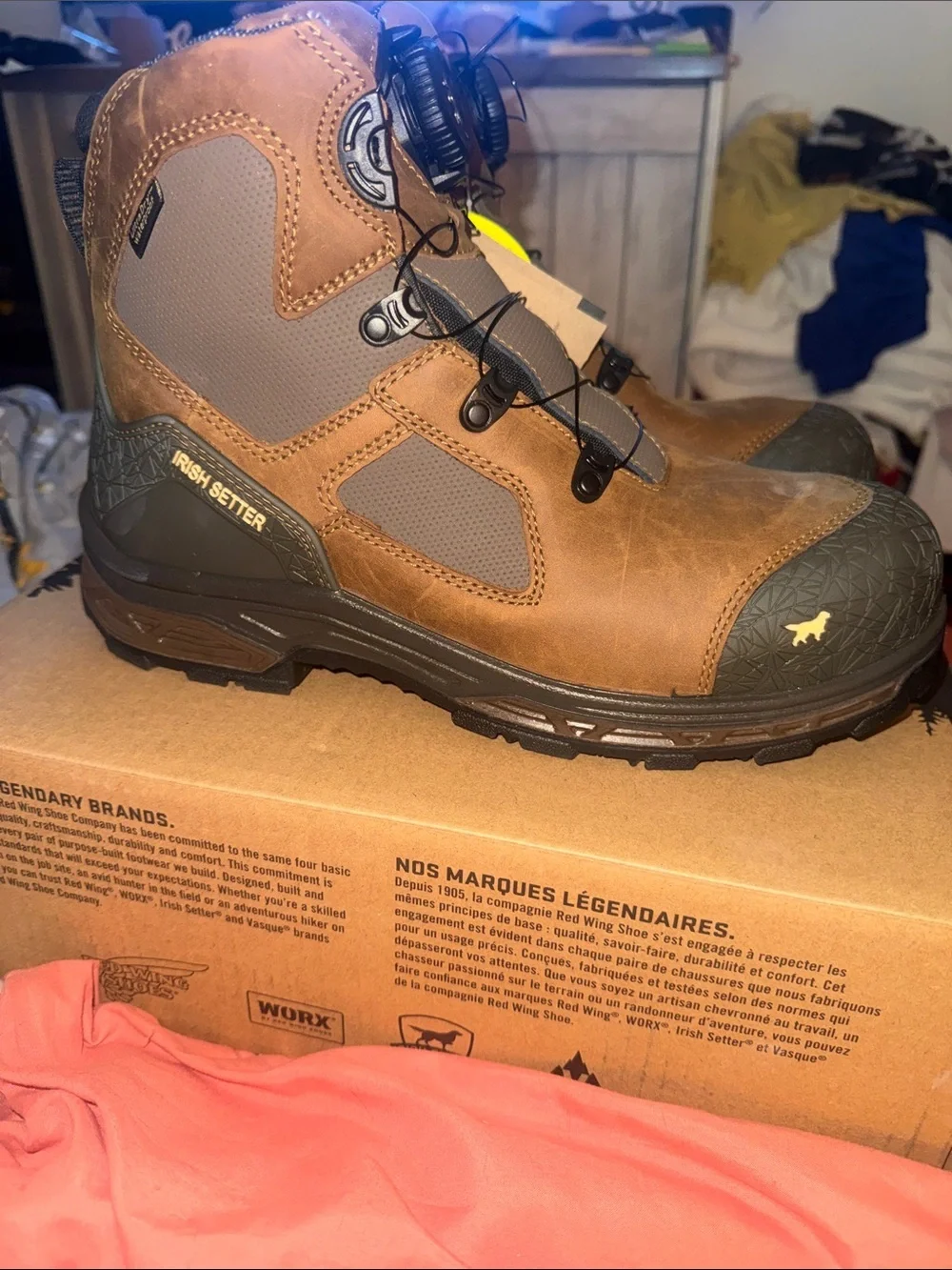 Red Wing Shoes Tan and Gray BOA Work Boots